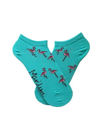 WOMEN'S SOCKS FOOTIES FLAMINGO 3